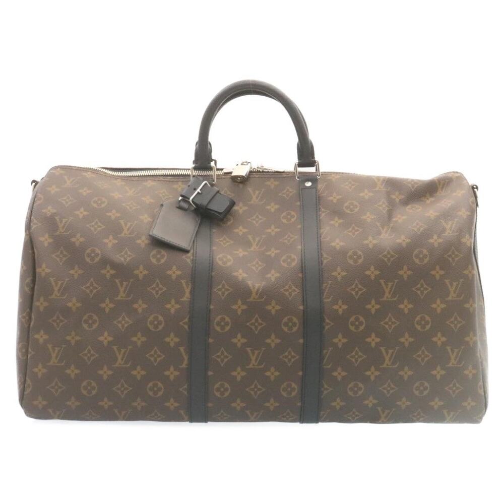Louis Vuitton Monogram Macassar Keepall Bandouliere 55 Boston Bag Brown